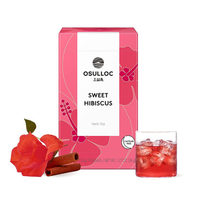Sweet Hibiscus (Lemon & Cinnamon Flavor), Decaffeinated Herbal Tea, Relaxing Fru