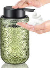 Green Glass Foaming Hand Soap Dispenser