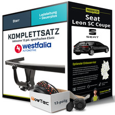 Für SEAT Leon SC Coupe Typ 5F5 Anhängerkupplung starr +eSatz 13pol 14-19 AHK