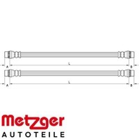 2X Bremsschlauch Metzger 4111586 2 BremsschläUche Rechts Links Hinten