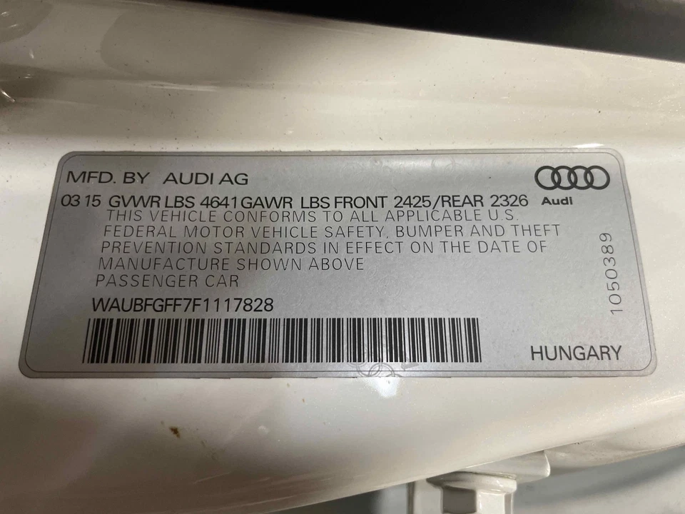 2015 Audi S3 OEM Left Hand Drivers Side Sun Visor Black 2016-2022 - Image 2 of 2