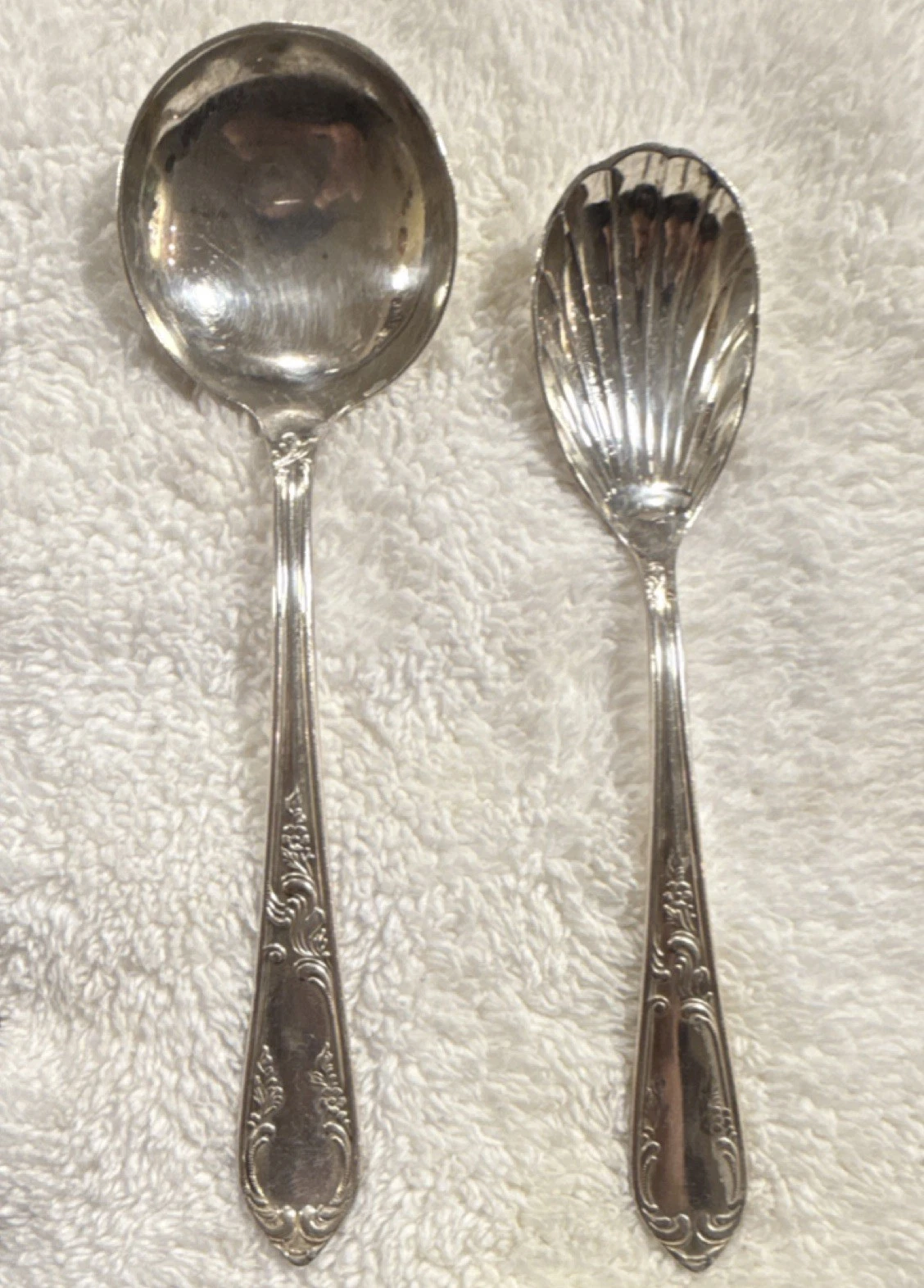 Rostfrei Solingen silverplate Flatware stamped A&H 100 ladle & shell spoon