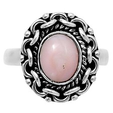 Natural Pink Opal 925 Sterling Silver Ring Size 7  Wholesale Jewelry USA