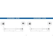 2X ATE BREMSSCHLAUCH BREMSSCHLÄUCHE SCHLÄUCHE 395mm VORNE passend für VOLVO XC70