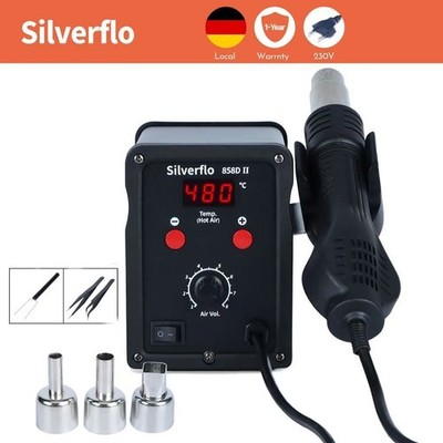 700W 858D-II Löten  Digitale Entlötkolben Heißluft Lötstation SMD Station 3Düse