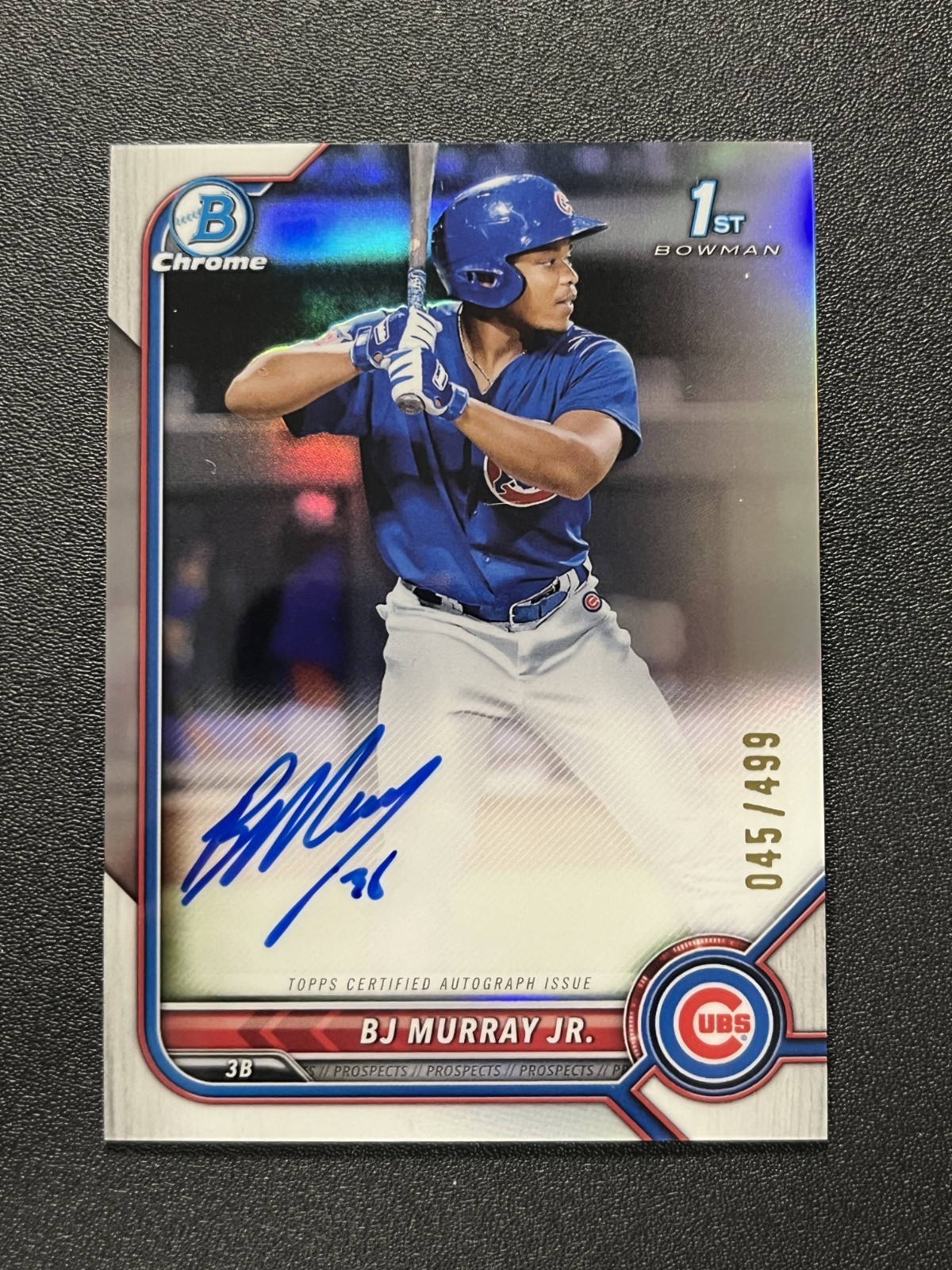 2022 Bowman Chrome BJ Murray Jr. #CPA-BM Refractor Auto /499 Cubs