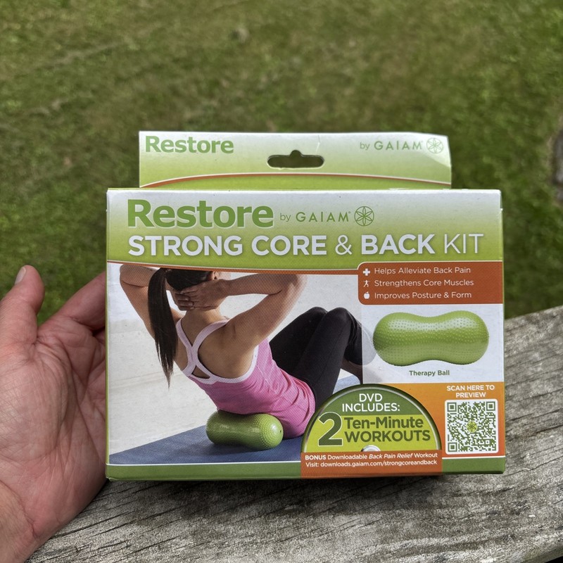 Restore by Gaiam Strong Core & Back Kit Therapy Ball And Pump Read