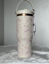 HYDRAPEAK PINK BOW TOILE ROSE FLORAL COQUETTE GIRLY WATER BOTTLE NOMAD ARTISAN