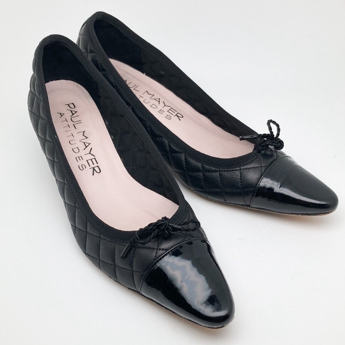 Black Quilted Leather Women Shoes Size 7 Calla | Star | Black quilted wide-fit flat sneaker main image 2