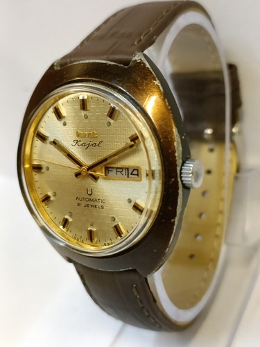 HMT KAJAL 21J AUTOMATIC GOLD DIAL 650181 INDIA MEN'S WORKING CONDITION - Picture 5 of 21