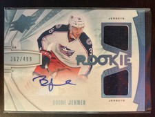 Boone Jenner 2013-14 Upper Deck SPX Rookie Jersey Auto RC Card #362/499. rookie card picture
