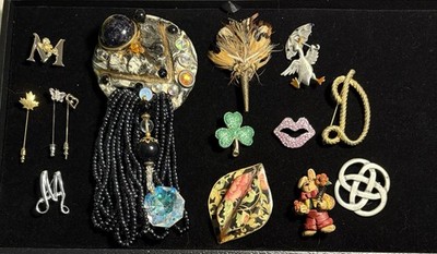 Set Of 14 Unique Brooches