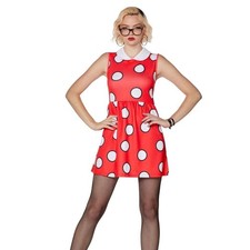 Disney Minnie Mouse Bow Dress Halloween Costume Fingerless Gloves Womens Large