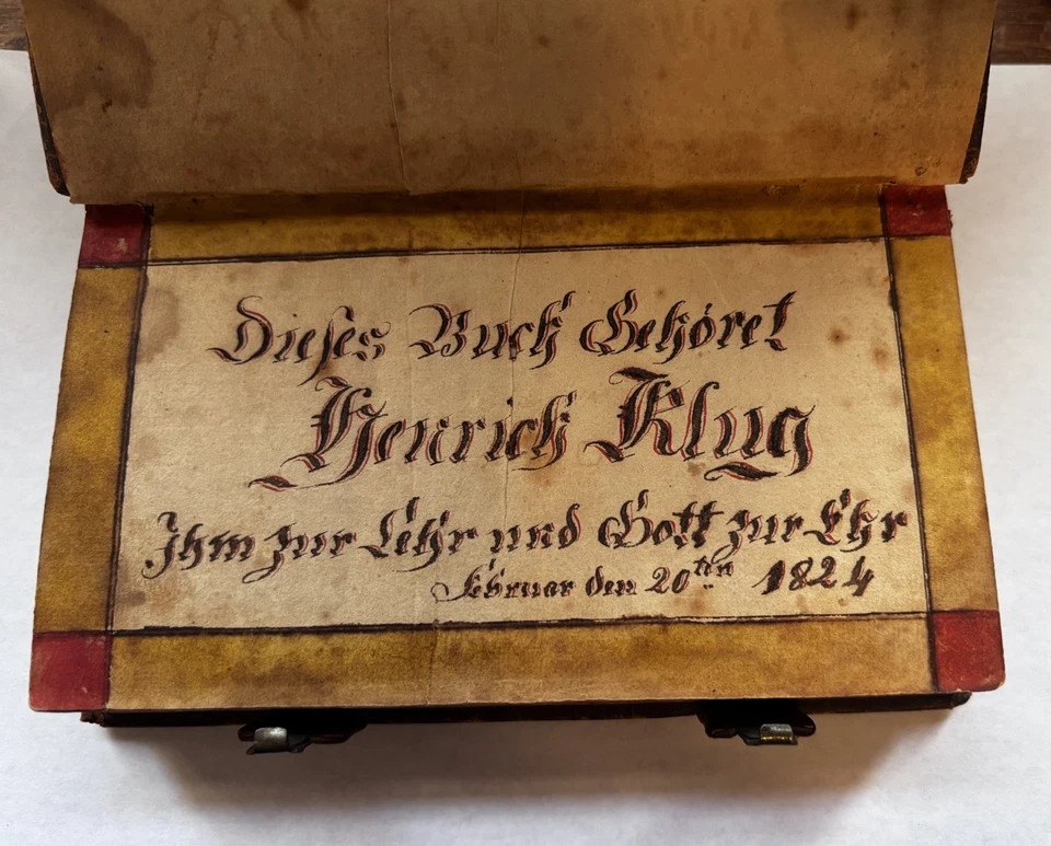 Antique German Hymnal 6th Edition pub.1814 Leather Bound with Metal Clasps - Image 3 of 4