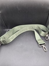 Adjustable Green Nylon Bag Strap With Silver Hooks Travel-Inspired Embossed Text