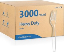 SACATR 3000 Count Plastic Forks Bulk - Plastic Silverware Forks Heavy Duty, BPA-