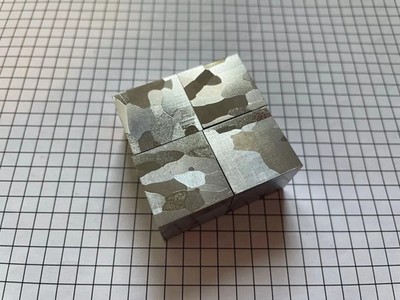 Niobium metal cube etched crystal structure high purity element collection