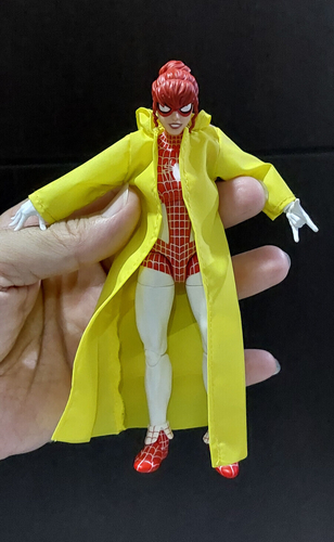 Handmade 1/12 yellow raincoat For spidergirl Action Figure (No Figure ) - Picture 3 of 7