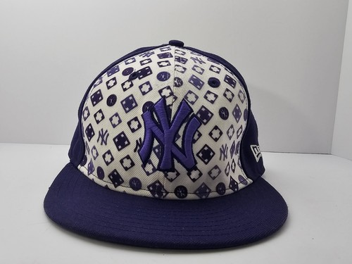 New Era 59 Fifty New York Yankees Purple & White Fitted Baseball Cap Size 7 1/2