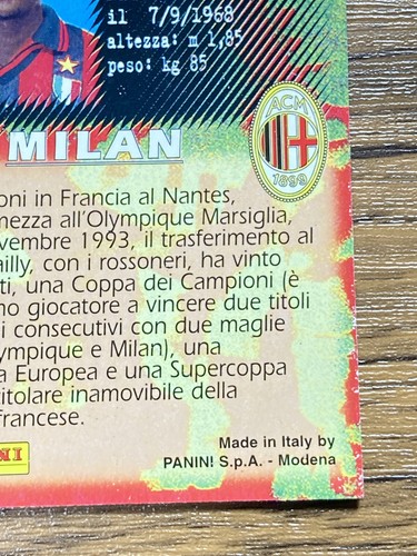 Panini Card Calcio 97 1997 Serie A #63 Marcel Desailly AC Milan - Picture 10 of 10