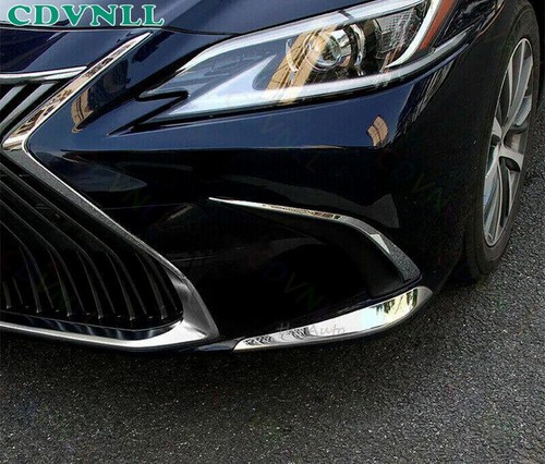 For Lexus ES300h ES350 2019-2022 Pair New Chrome Front Bumper Molding Guard Trim - Picture 7 of 8