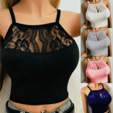 Women's Lace Bralette Bralet Bra Bustier Crop Top Ladies Camisole Cami Vest Tank