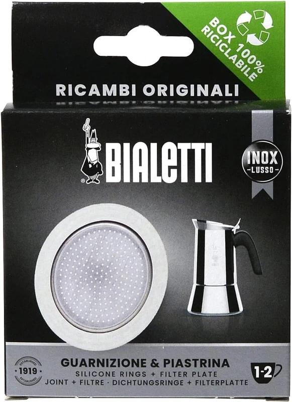 Guarnizione e Piastrina per Caffettiera Moka 1-2 Tazze Ricambio BIALETTI, fotografia 2 di 8