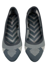 Skechers Cleo Wham Ballet Flat Women 8 Blue Gray Knitted Casual Pointed Toe