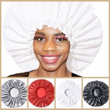 Shower Cap Large Adjustable Reusable Waterproof Bath Caps Long Hair SPA Cap AU
