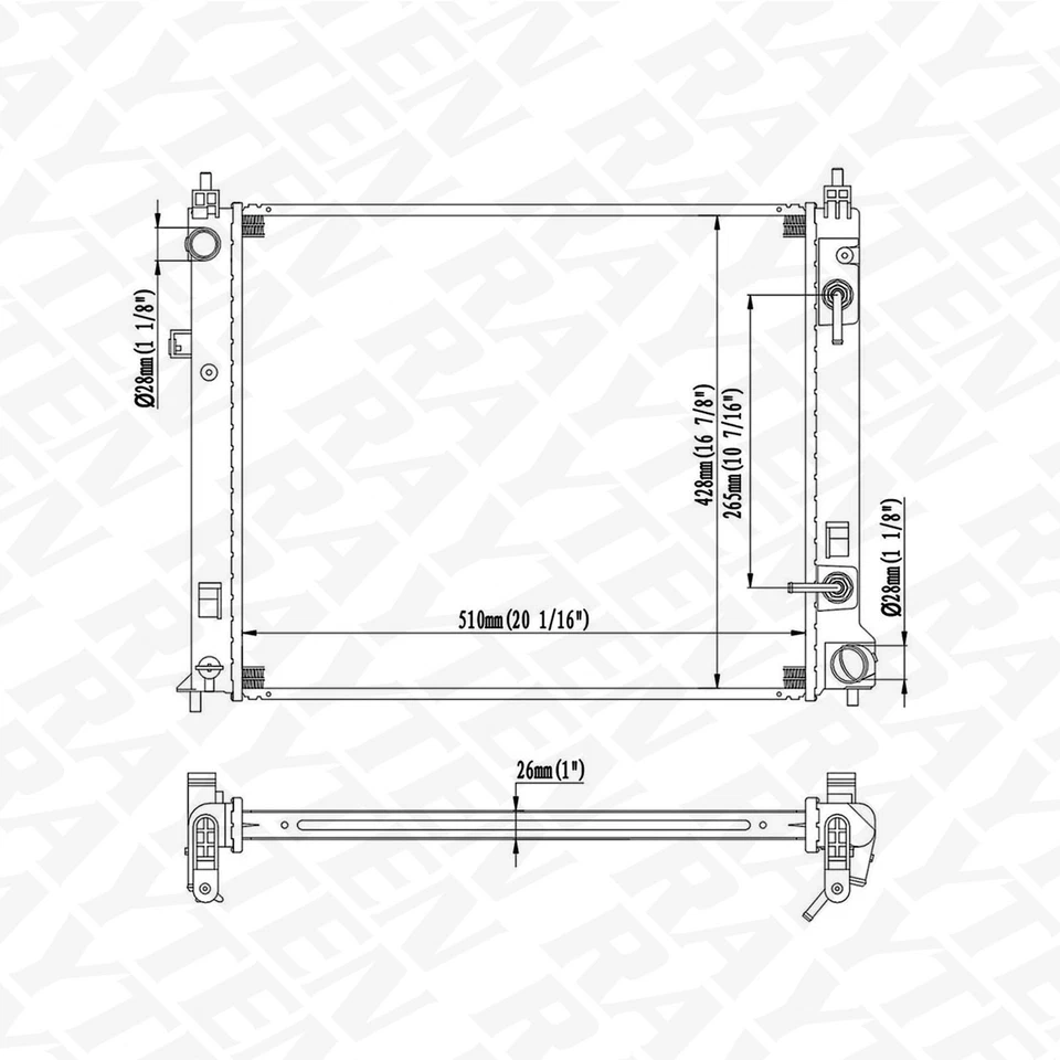 Radiador CU13260 para 17-15 Nissan 17-15 de marzo Nissan Micra 17-14 Nissan Note Foto 3 de 4