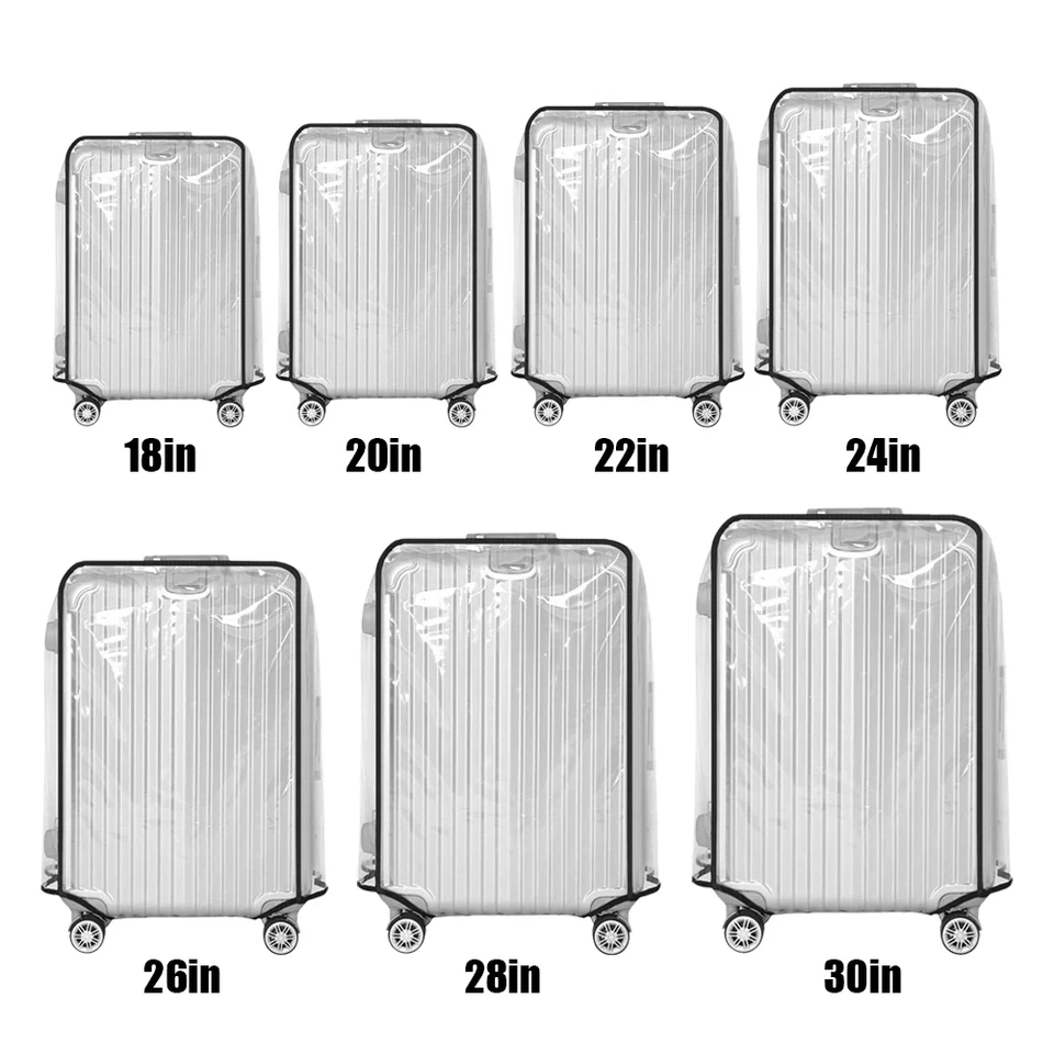 Clear Waterproof Suitcase Cover Protector for 18-30 Inch Wheeled Luggage - Image 2 of 4