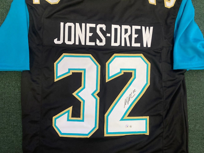 MAURICE JONES DREW JAGUARS SIGNED AUTO CUSTOM BLK JERSEY SZ XL