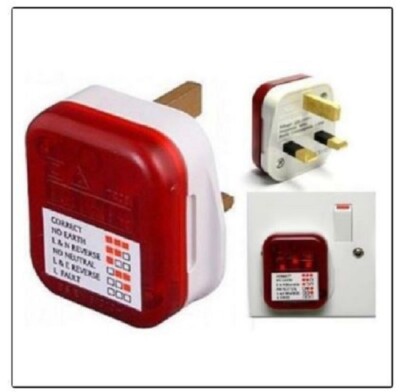 UK Netz Steckdosentester 240V Polaritätsprüfung 3 Pin Stecker Elektro Verkabelung Haus 