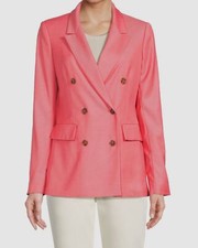 DKNY Women's Pink Double Breasted Long-Sleeve Blazer Jacket Size 8