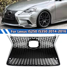 For Lexus IS250 IS300 F Sport 2014-16 Front Upper Lower Grille Grill Gloss Black