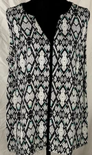 Pure Energy Women’s Top Blouse Size XL Sleeveless Geometric Tunic V-Neck