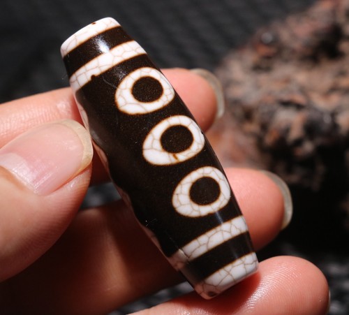 Energy Tibetan old Agate 7 Eyed Big Fortune Rich Symbol dZi Bead Pendant 51MMs - 第 11/14 張圖片