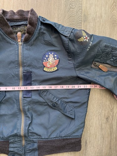 90s Buzz Rickson L-2A USAF Flight Bomber Military Jacket Navy Blue Men’s Size 38 - Picture 17 of 18