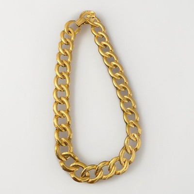 Vintage Napier Gold Tone Cuban Curb Link Statement Necklace Choker Pat Pend.