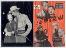 U, Yugoslavia, Movie program, Dallas, 1950, Gary Cooper, RARE!!!