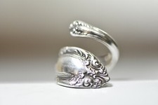 Spoon Ring Towle Flower Floral Vintage Band Band Sterling Silver Women Size 5.50