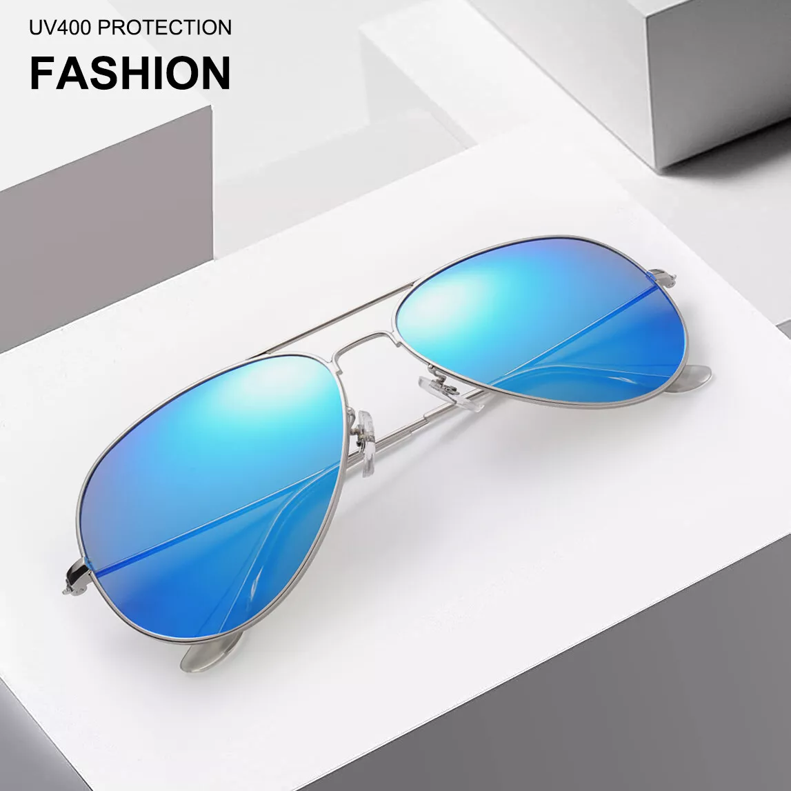 Stylish Blue] Womens Polarized Aviator Sunglasses UV Protection, Mirrored  Lens