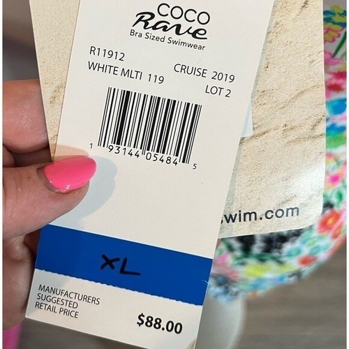 Coco Rave Swimwear XL Multi Color One Piece Bathing Suit Floral New Beach - Picture 6 of 9