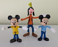 Walt Disney VTG Bendable Toy Figure - Mickey Mouse 4.5" tall  Goofy 7" tall 