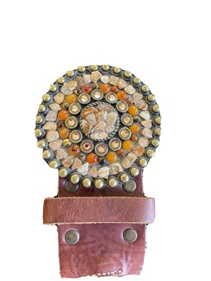 LEATHEROCK BROWN CRYSTAL STUDDED LEATHER BELT Leatherock | Accessories | Leatherock Leather Crystal  main image 4