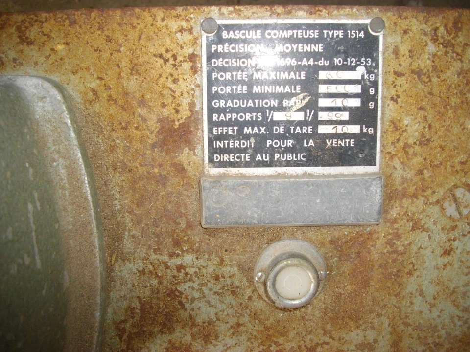 ancienne balance - bascule d’atelier + poids  - Photo 4/4