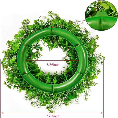 St Patricks Day Decorations Artificial Wreath Lucky Shamrock Clover Leprechaun H - Picture 7 of 12