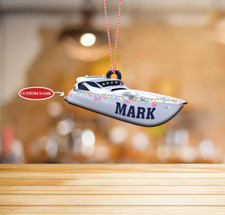 Personalized Pontoon Yacht Christmas Ornament Cruising Cruise Boat Xmas Ornament