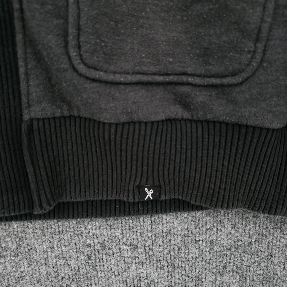 Cárdigan Mark Ecko Corte y Costura Para Hombres L Grande Gris Cremallera Completa Chal Cuello Suéter Tejido Foto 4 de 4