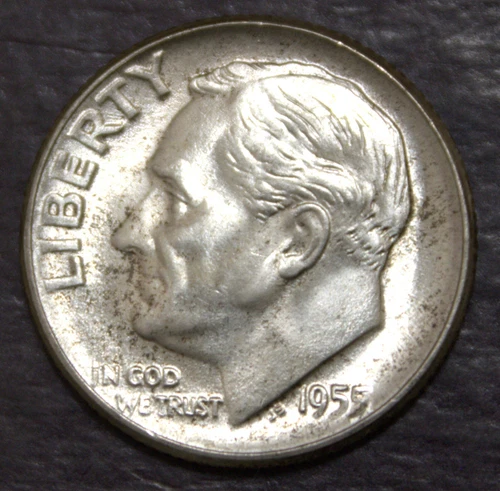 1955 Roosevelt  Dime Gem BU Light Tone Lot  F 369